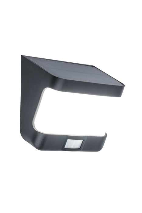 Lutec 6939101330 TRY 8W IP54 LED Solar Outdoor Wall Light with PIR 5000K - Matt Black