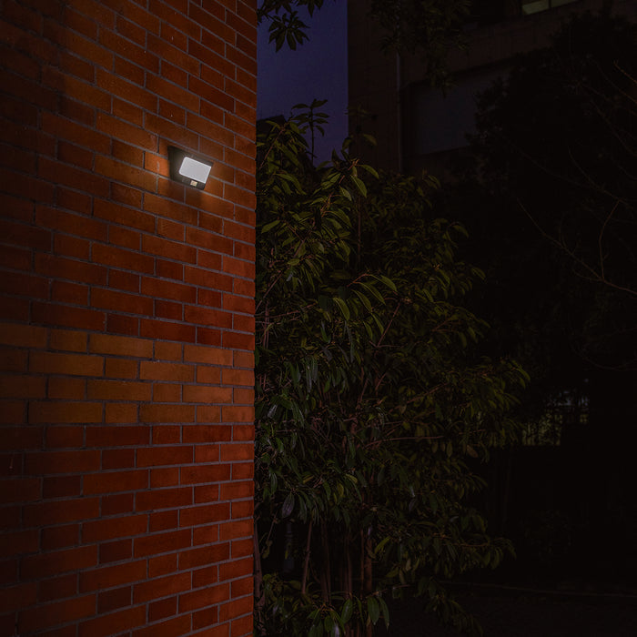 Lutec 6939101330 TRY 8W IP54 LED Solar Outdoor Wall Light with PIR 5000K - Matt Black