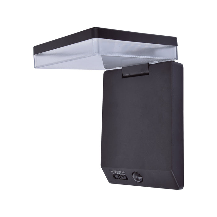 Lutec 6943101012 MOZE 8W IP44 LED Solar Outdoor Wall Light with PIR 4000K - Matt Black