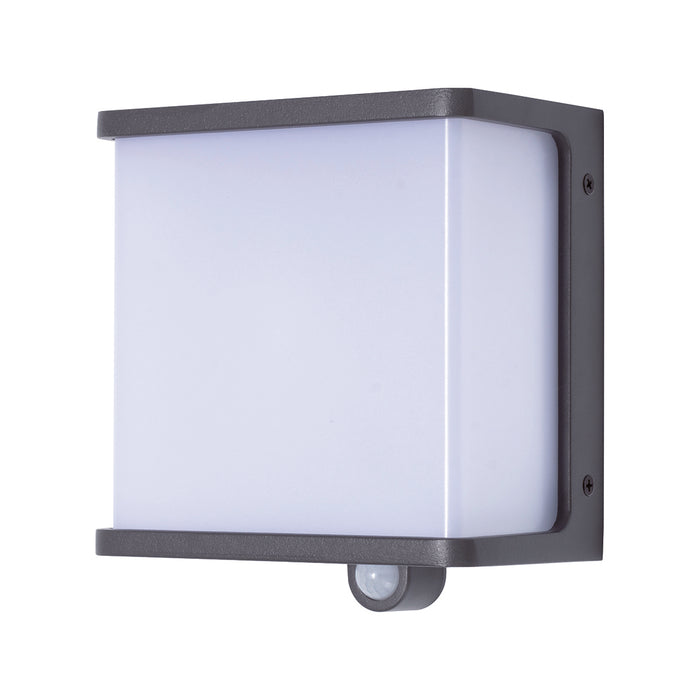 Lutec 6943701125 DOBLO 12W IP44 LED Solar Outdoor Wall Light with PIR 4000K - Dark Grey