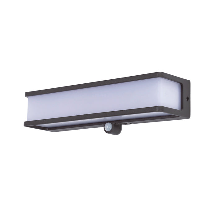 Lutec 6943801125 DOBLO 16.5W IP54 LED Solar Outdoor Wall Light with PIR 4000K - Dark Grey