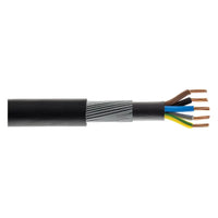 6945X 5 Core Steel Wire Armoured SWA PVC 25.0mm Black Cable - Cut to Length sold per 1 metre