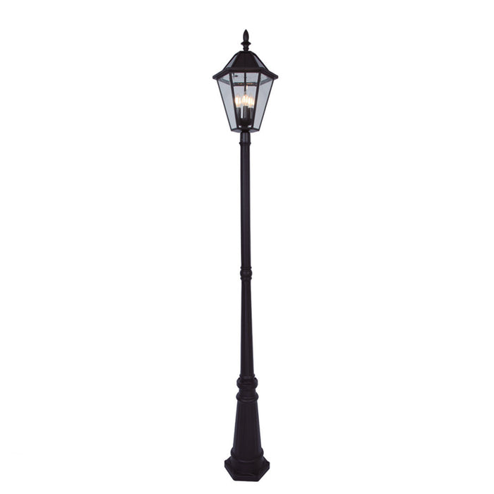 Lutec 6951301189 LONDON 6W IP44 E12 LED Solar Outdoor Post Light 3000K - Matt Black