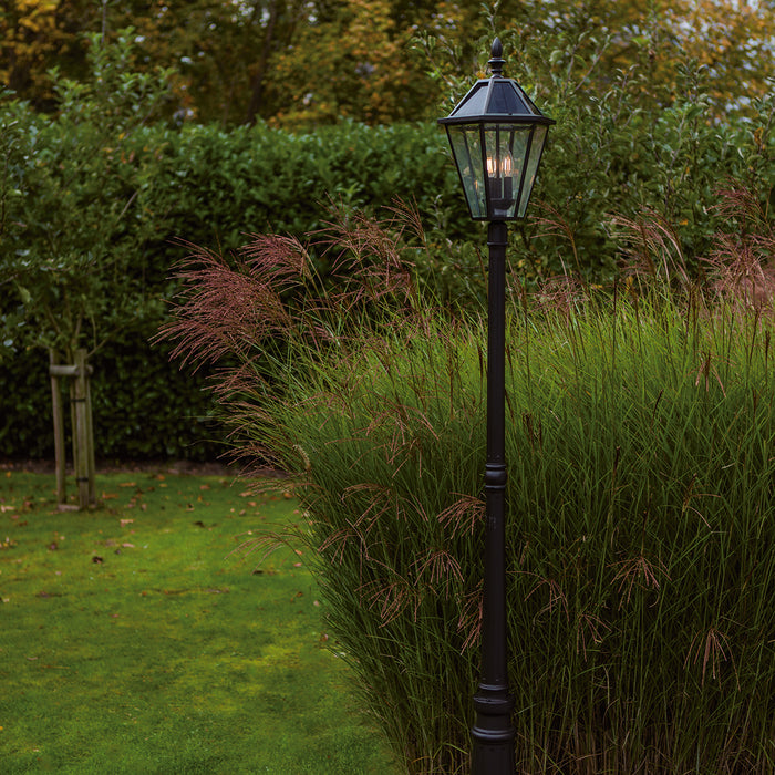 Lutec 6951301189 LONDON 6W IP44 E12 LED Solar Outdoor Post Light 3000K - Matt Black