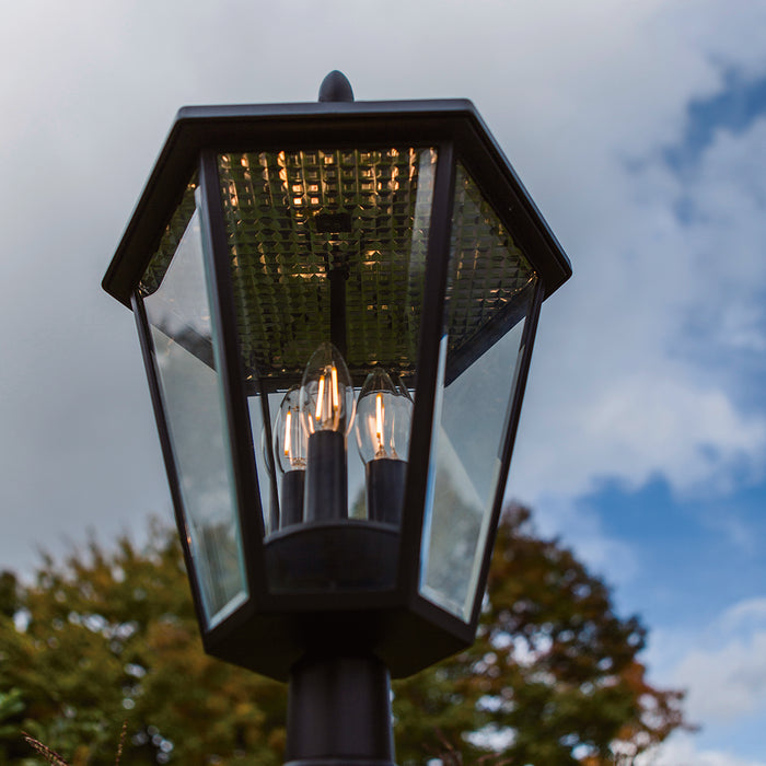 Lutec 6951301189 LONDON 6W IP44 E12 LED Solar Outdoor Post Light 3000K - Matt Black
