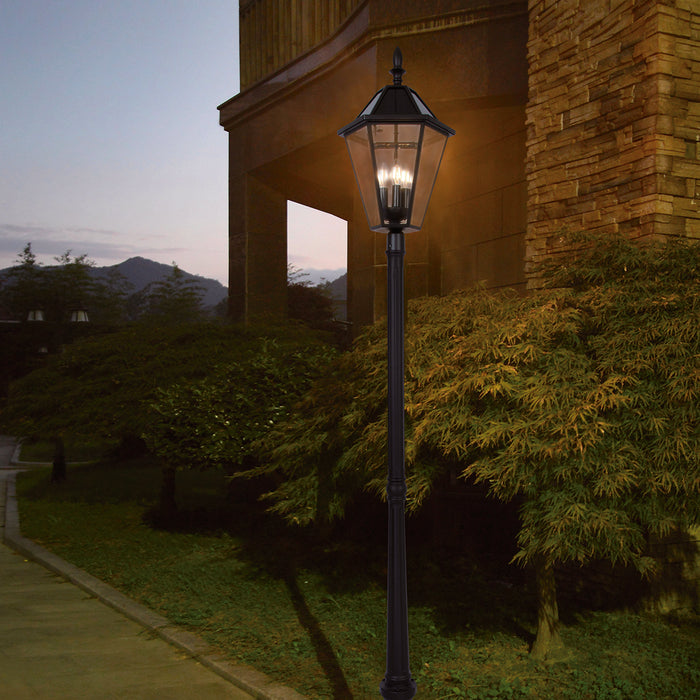 Lutec 6951301189 LONDON 6W IP44 E12 LED Solar Outdoor Post Light 3000K - Matt Black
