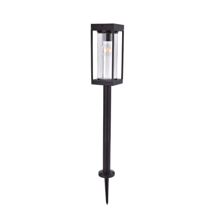 Lutec 6988802012 FLAIR 2W IP44 E27 LED Solar Outdoor Bollard Light 2700K - Matt Black