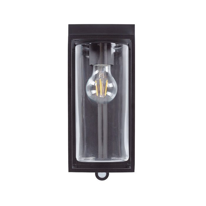 Lutec 6988804012 FLAIR 2W IP44 E27 LED Solar Outdoor Wall Light with PIR 2700K - Matt Black
