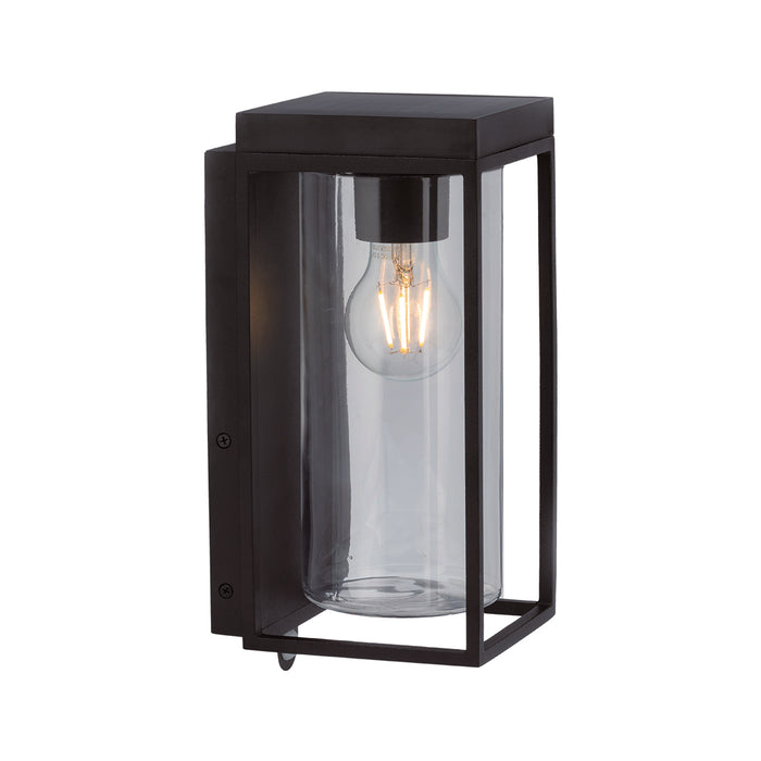 Lutec 6988804012 FLAIR 2W IP44 E27 LED Solar Outdoor Wall Light with PIR 2700K - Matt Black