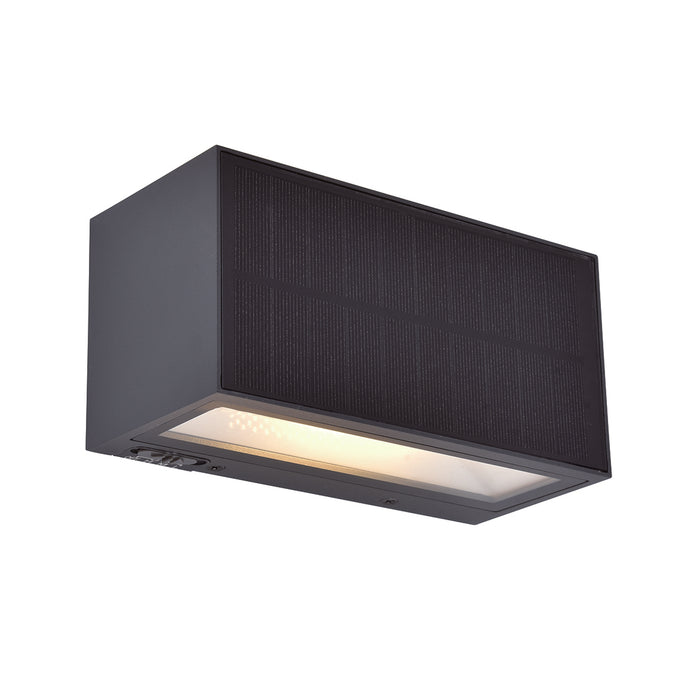 Lutec 6989101118 INKA 9W IP44 LED Solar Hybrid Outdoor Wall Light 3000K - Dark Grey