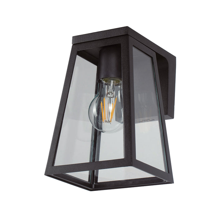 Lutec 6990901012 FIA 2W IP44 E27 LED Solar Outdoor Wall Light 2700K - Matt Black