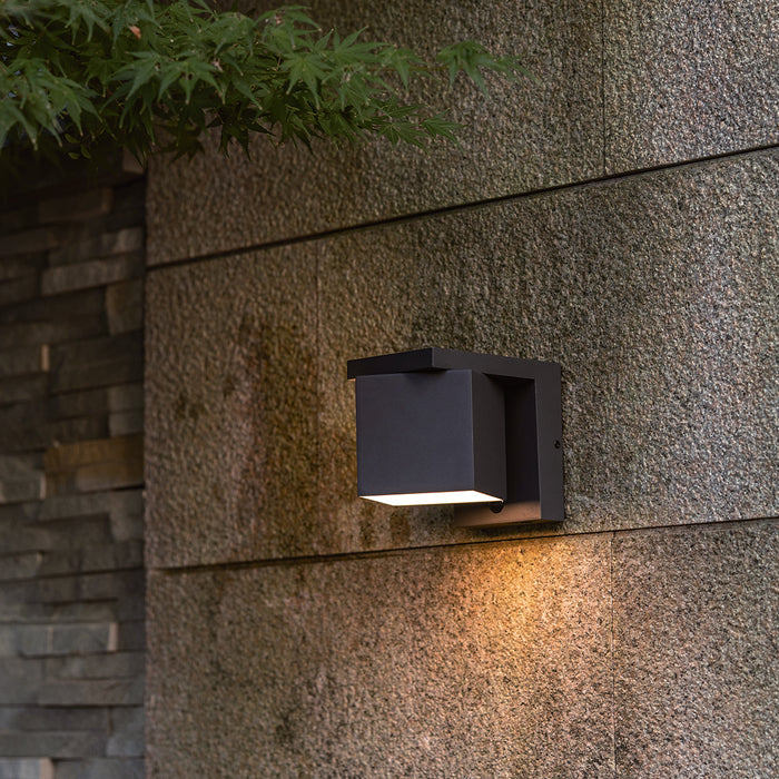 Lutec 6993801118 PRIMA 9.5W IP44 LED Solar Hybrid Outdoor Wall Light with PIR 3000K - Dark Grey