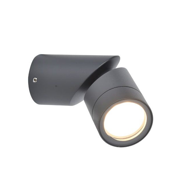 Lutec 5198501118 TUBON IP54 GU10 Outdoor Tilt & Swivel Wall Light - Anthracite Grey (Lamp Not Included)