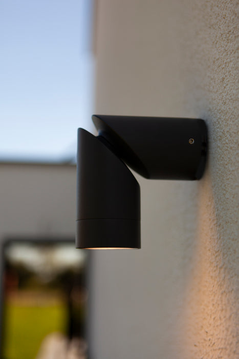 Lutec 5198501118 TUBON IP54 GU10 Outdoor Tilt & Swivel Wall Light - Anthracite Grey (Lamp Not Included)