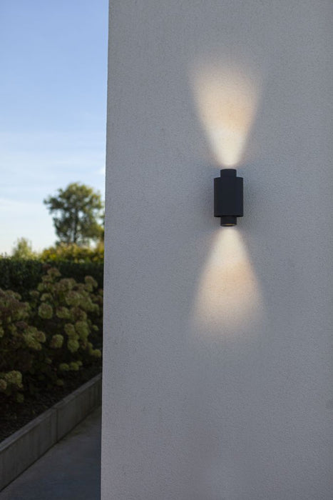 Lutec 6604002118 CYPRES IP44 GU10 Outdoor Up/Down Wall Light c/w Adjustable Heads - Anthracite Grey (Lamp Not Included)