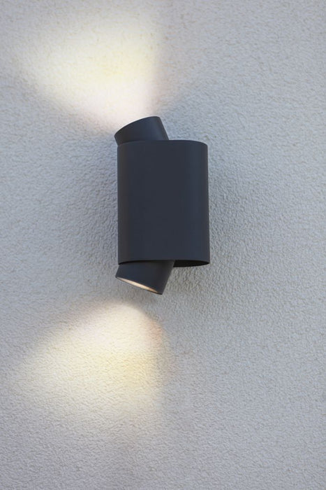 Lutec 6604002118 CYPRES IP44 GU10 Outdoor Up/Down Wall Light c/w Adjustable Heads - Anthracite Grey (Lamp Not Included)