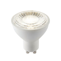Saxby 70260 GU10 LED SMD dimmable 60 degrees 7W Matt white plastic & clear prismatic pc 7W LED GU10 Cool White