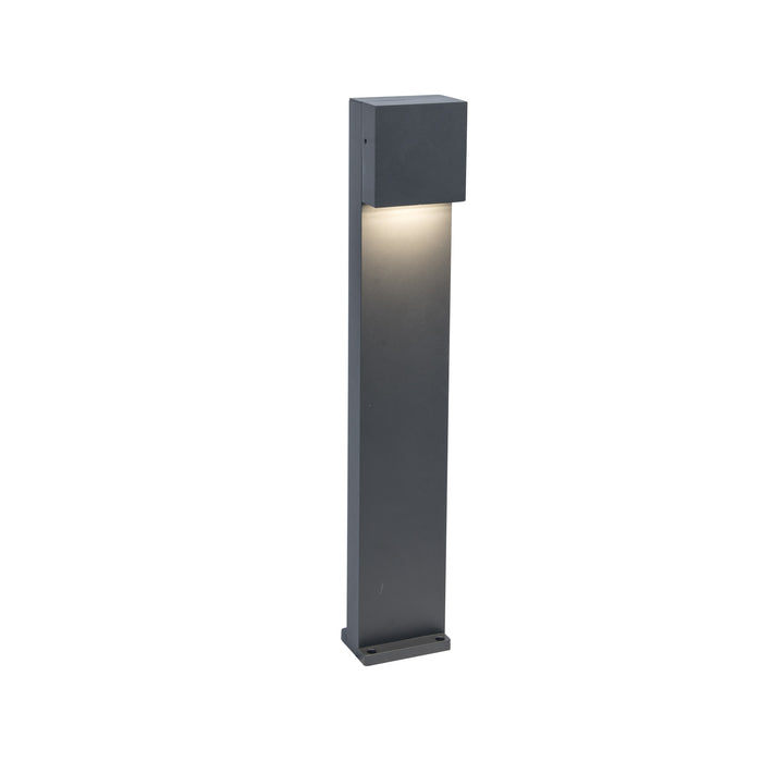 Lutec 7104001118 GEMINI XF 7.4W IP54 LED Outdoor Bollard Light 4000K - Dark Grey