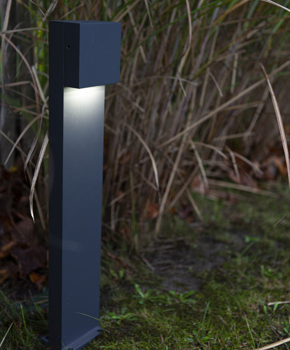 Lutec 7104001118 GEMINI XF 7.4W IP54 LED Outdoor Bollard Light 4000K - Dark Grey