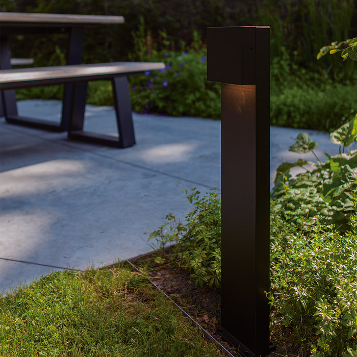 Lutec 7104002012 GEMINI XF 7.4W IP54 LED Outdoor Bollard Light 3000K - Matt Black