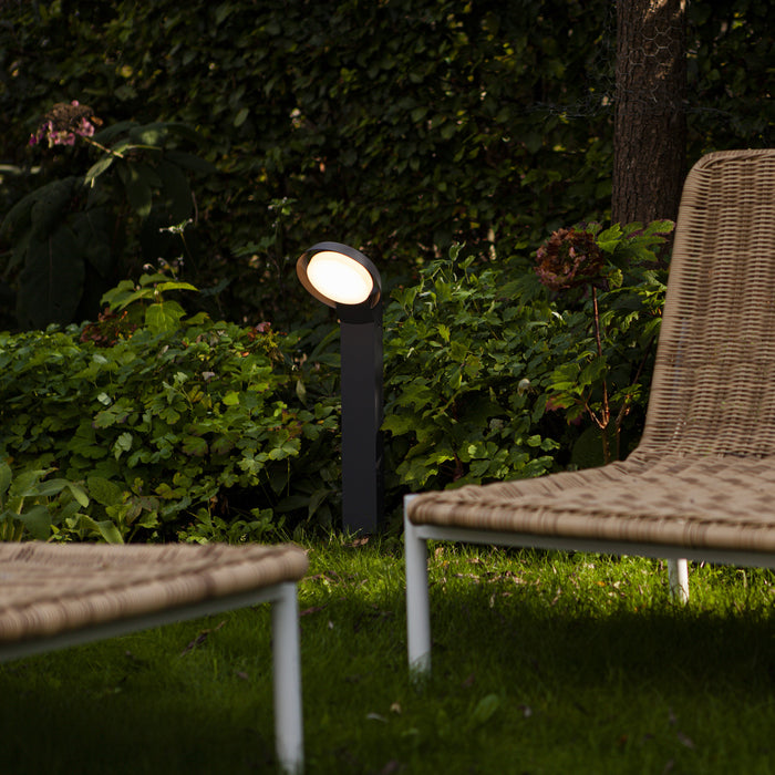 Lutec 7105701118 POLO 15W IP54 LED Outdoor Bollard Light 3000K - Dark Grey
