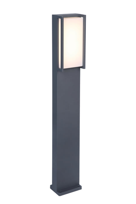 Lutec 7193001118 QUBO 15W IP54 LED Outdoor Bollard Light 3000K - Dark Grey