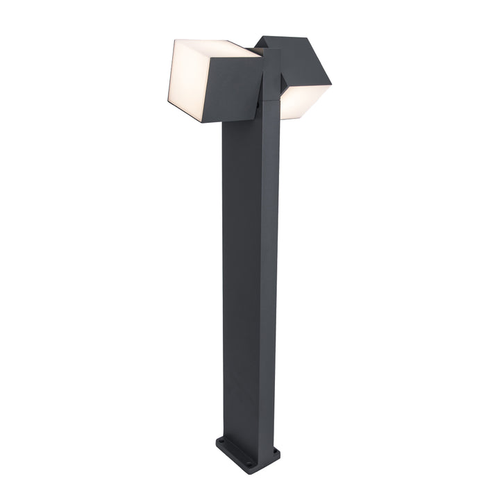 Lutec 7193801118 CUBA 19W IP54 LED Outdoor Bollard Light c/w Adjustable Heads 3000K - Dark Grey