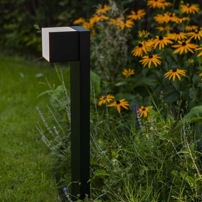 Lutec 7193802012 CUBA 12.2W IP54 LED Outdoor Bollard Light c/w Adjustable Heads 3000K - Matt Black