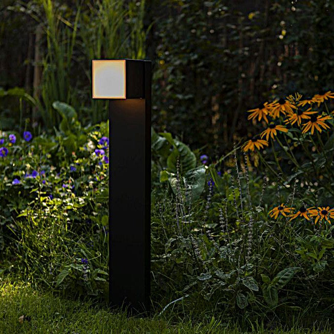 Lutec 7193802012 CUBA 12.2W IP54 LED Outdoor Bollard Light c/w Adjustable Heads 3000K - Matt Black