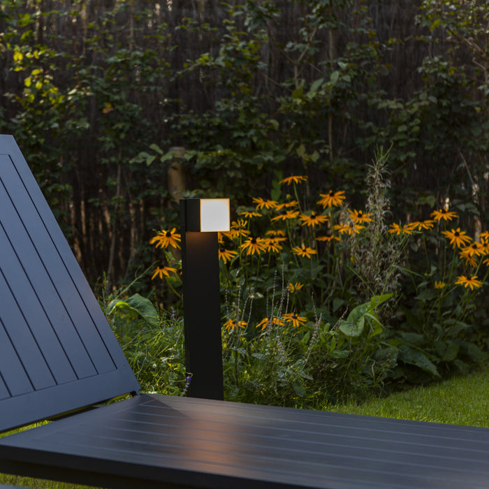 Lutec 7193802012 CUBA 12.2W IP54 LED Outdoor Bollard Light c/w Adjustable Heads 3000K - Matt Black