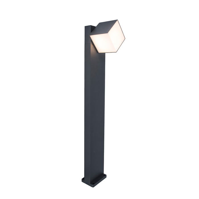 Lutec 7193802118 CUBA 12.2W IP54 LED Outdoor Bollard Light c/w Adjustable Heads 3000K - Dark Grey