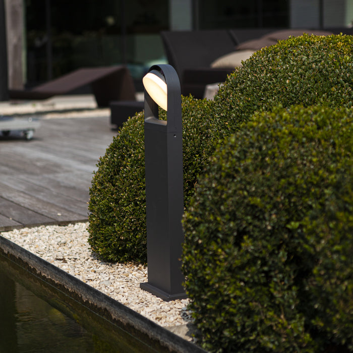Lutec 7196301118 FELE 11.2W IP54 LED Outdoor Bollard Light 3000K - Dark Grey
