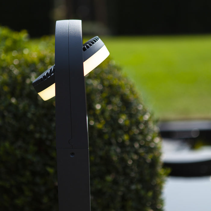 Lutec 7196301118 FELE 11.2W IP54 LED Outdoor Bollard Light 3000K - Dark Grey