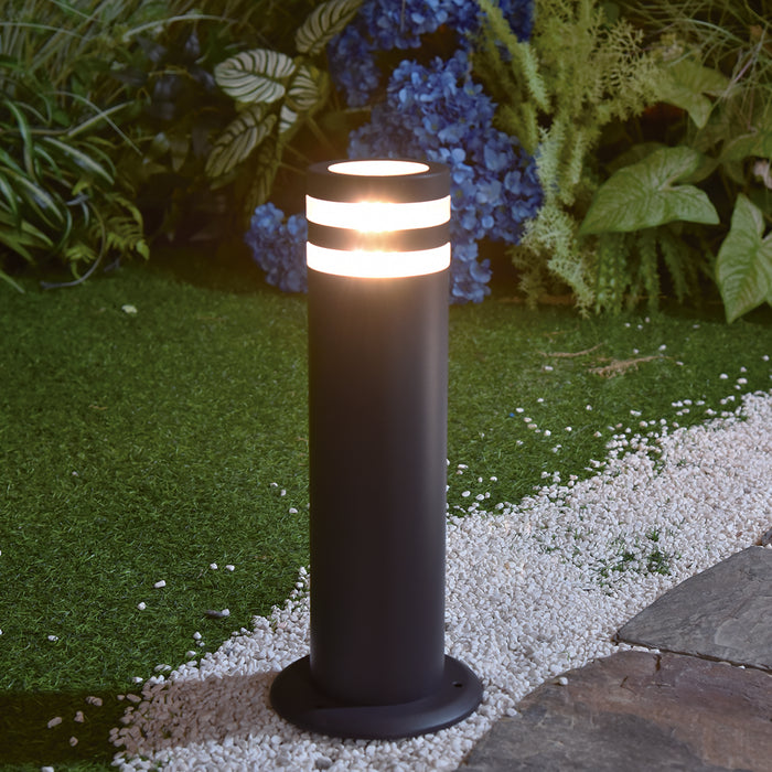 Lutec 7204803118 FOCUS IP44 GU10 Outdoor Bollard Light - Anthracite Grey (Lamp Not Included)