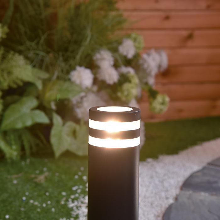 Lutec 7204803118 FOCUS IP44 GU10 Outdoor Bollard Light - Anthracite Grey (Lamp Not Included)