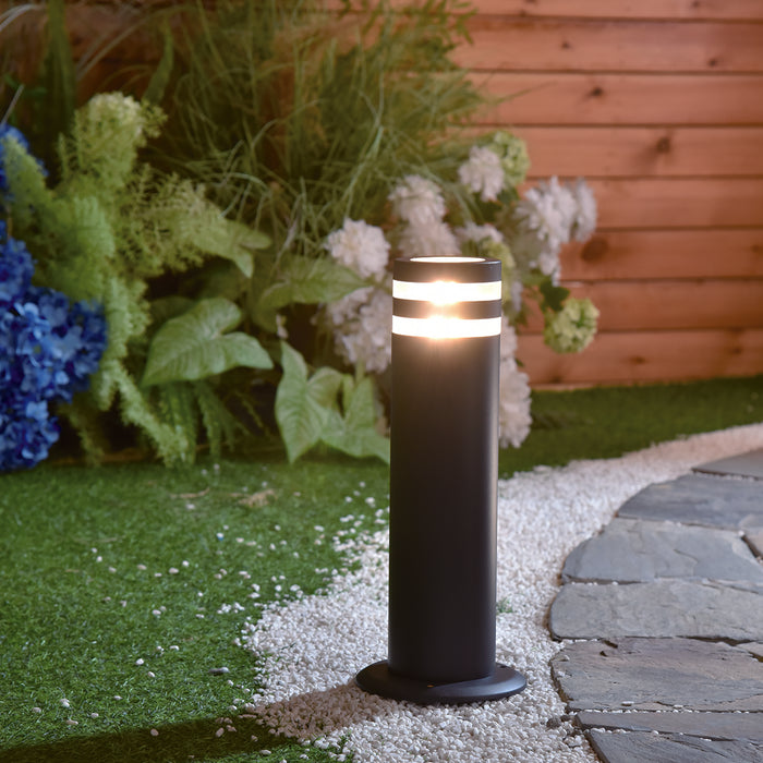 Lutec 7204803118 FOCUS IP44 GU10 Outdoor Bollard Light - Anthracite Grey (Lamp Not Included)