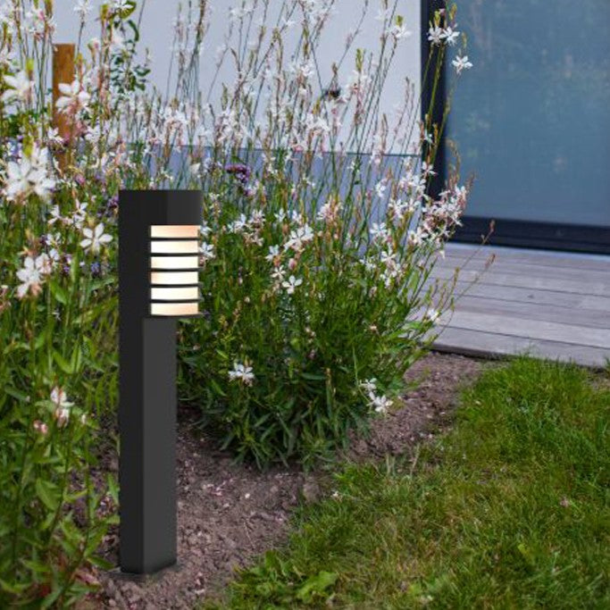 Lutec 7207601012 FULTON IP54 E27 Outdoor Bollard Light - Matt Black (Lamp Not Included)