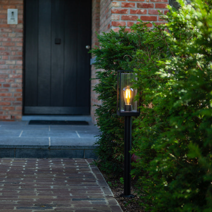Lutec 7288801012 FLAIR IP44 E27 Outdoor Bollard Light - Matt Black (Lamp Not Included)