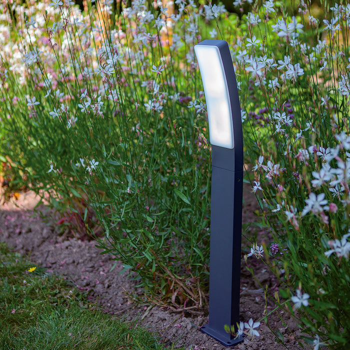Lutec 7288902118 KIRA 17.3W IP54 LED Outdoor Bollard Light 4000K - Dark Grey