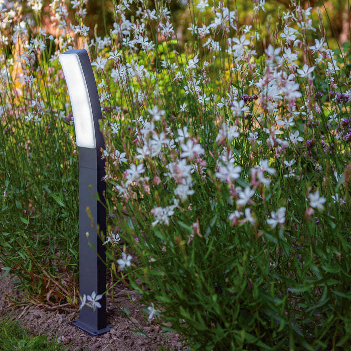 Lutec 7288902118 KIRA 17.3W IP54 LED Outdoor Bollard Light 4000K - Dark Grey