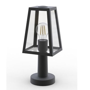 Lutec 7290901012 FIA IP54 E27 Outdoor Pedestal Light - Matt Black (Lamp Not Included)