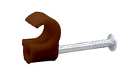 Tower 72CT06P 6-7mm Round Cable Clip Brown (Pack of 100)