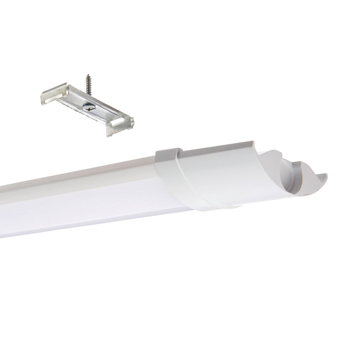 Saxby 73536 Reeve 2 5FT IP65 40W Opal & gloss white pc 40W LED module (SMD 2835) Daylight White - westbasedirect.com