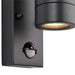 Saxby 75099 Palin PIR 1lt wall IP44 7W Anthracite grey & clear glass 7W LED GU10 (Required) - westbasedirect.com