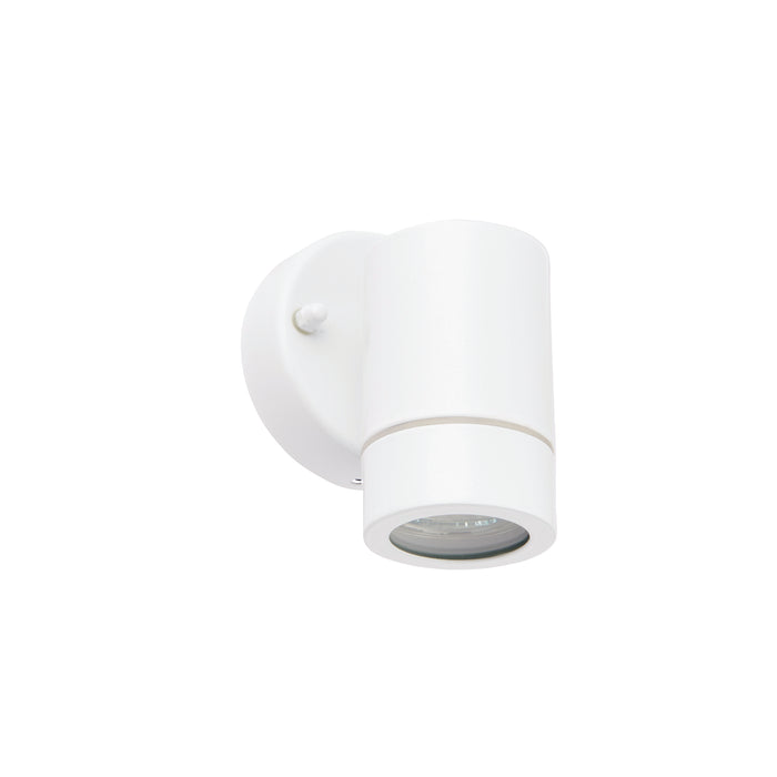 Saxby 75441 Palin 1lt wall IP44 7W Gloss white paint & clear glass 7W LED GU10 (Required) - westbasedirect.com