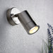 Saxby 75448 Palin 1lt spot wall IP44 7W Brushed stainless steel & clear glass 7W LED GU10 (Required) - westbasedirect.com