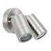 Saxby 75449 Palin 2lt spot wall IP44 7W Brushed stainless steel & clear glass 2 x 7W LED GU10 (Required) - westbasedirect.com