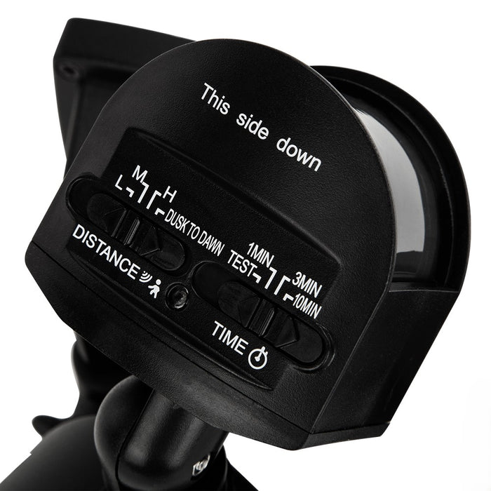 Lutec 7622222012 SHRIMP 20W IP54 LED Twin Head Floodlight with PIR 4000K - Black