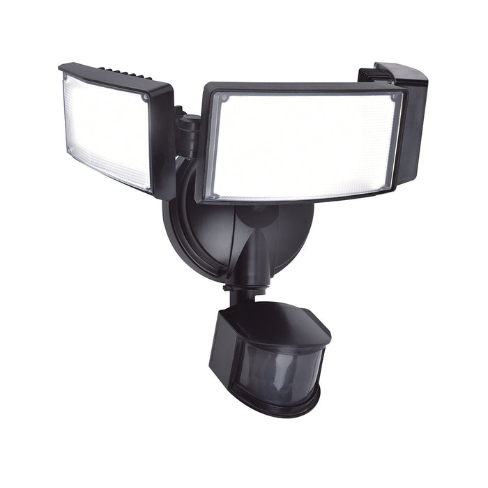 Lutec 7632817012 TRI GUARD 23W IP54 LED Triple Head Floodlight with PIR 5000K - Black