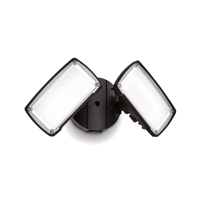 Lutec 7635434330 CHIMERA 21W IP54 LED Twin Head Floodlight 5000K - Black